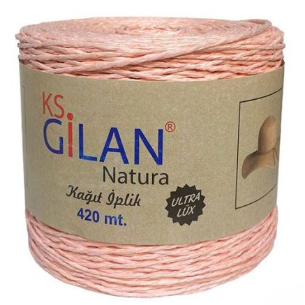 Raffia twisted Gilan Paper Yarn bright peach