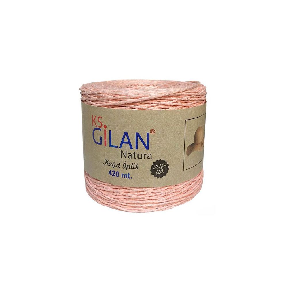 Рафия витая Gilan Paper Yarn яркий персик Рафия витая Gilan Paper Yarn яркий персик