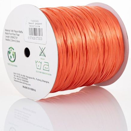 Пряжа рафія Ispie Raffia, Well May, помаранчевий, 7503501 (sweet peppe