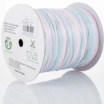 Пряжа рафия Ispie Raffia, Well May, маршмеллоу, Multi 1 (marshmallow)