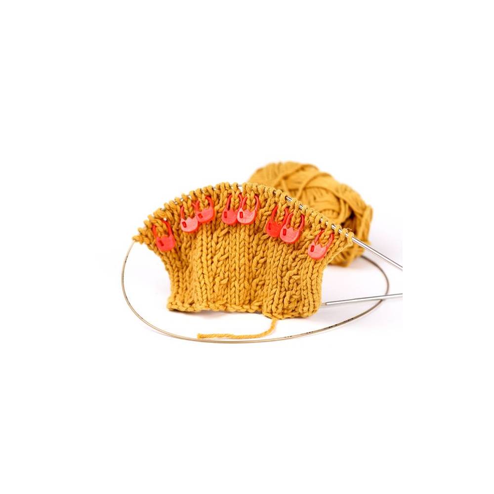 Knitting markers with a latch Tulip "Tulips" Orange 7 pcs (AC-028e)