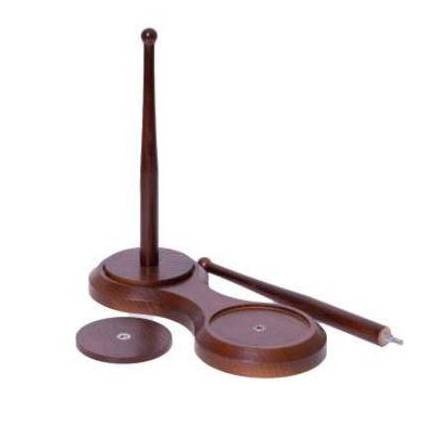 Double yarn holder, dark wood