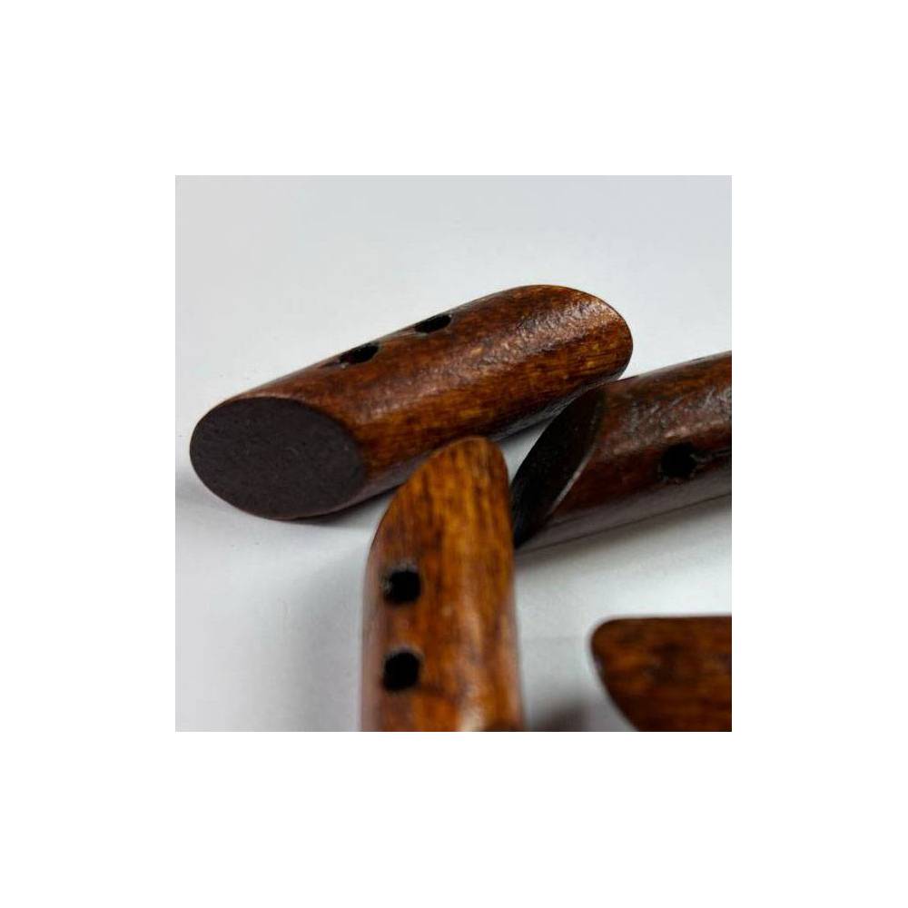 Wooden button, barrel, 40 mm