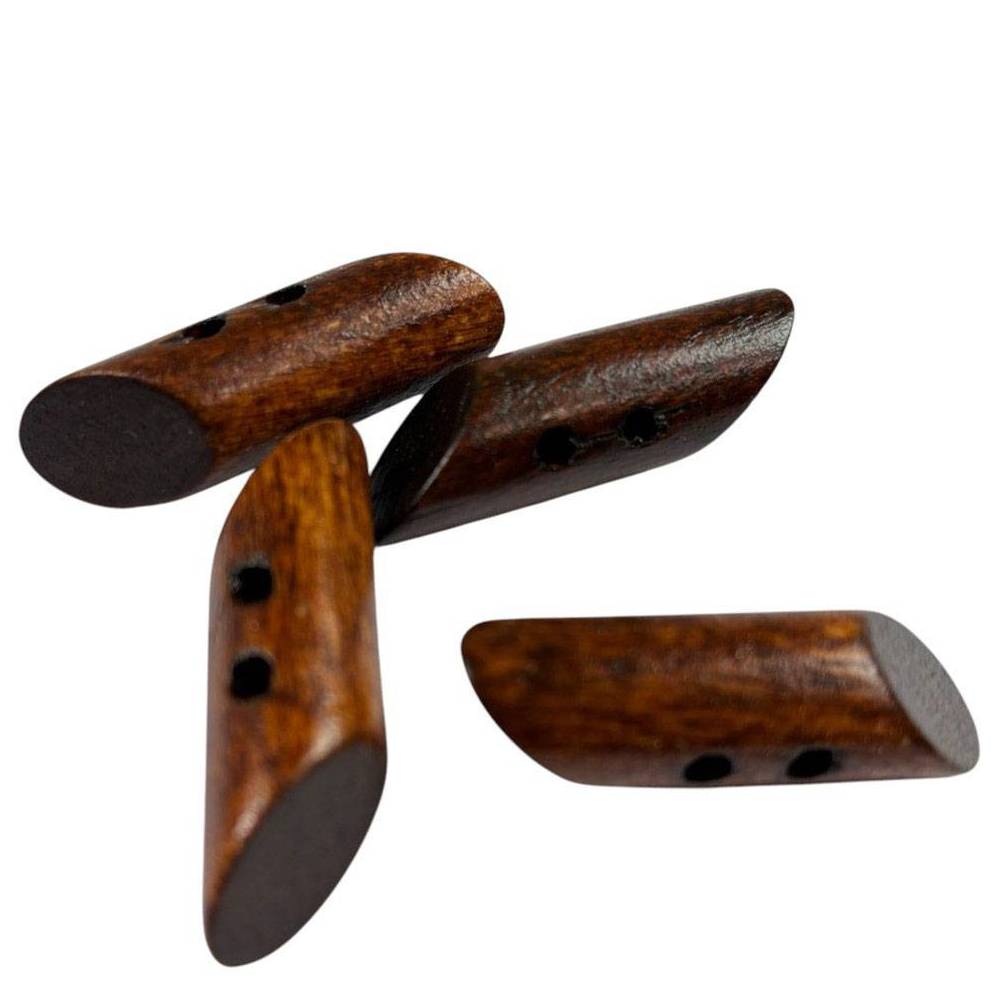 Wooden button, barrel, 40 mm