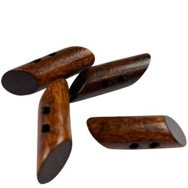 Wooden button, barrel, 40 mm