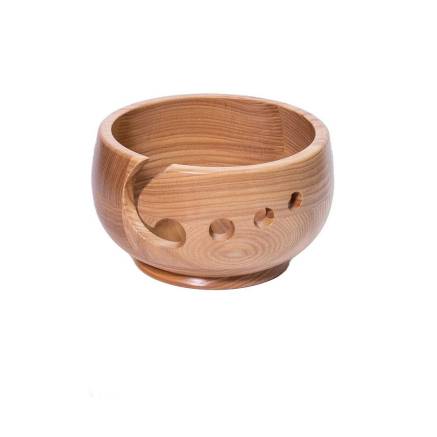 Wooden round ball for knitting light wood