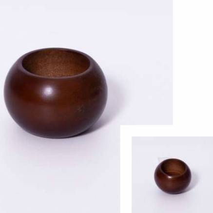 Wooden pincushion round brown