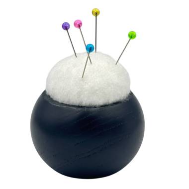 Wooden pincushion round black