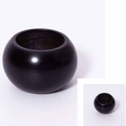 Wooden pincushion round black