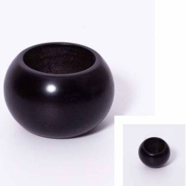 Wooden pincushion round black