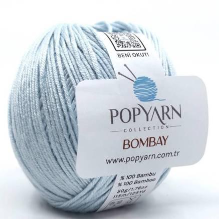 Пряжа бамбук Bombay Popyarn, світло-блакитний (069)