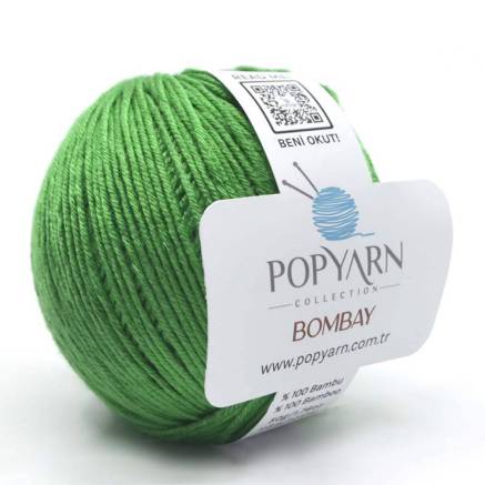 Пряжа бамбук Bombay Popyarn, зелена трава (114)
