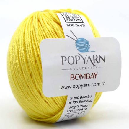 Пряжа бамбук Bombay Popyarn, жовтий (160)