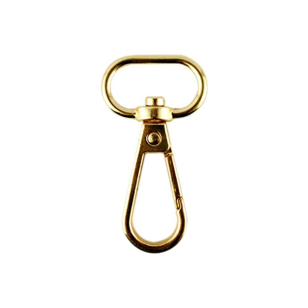 Swivel carabiner 4.2 cm gold (62006)