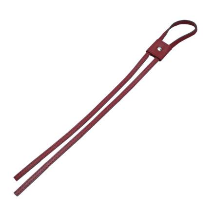 Drawstring for backpack eco-leather Red 99 cm, silver fittings