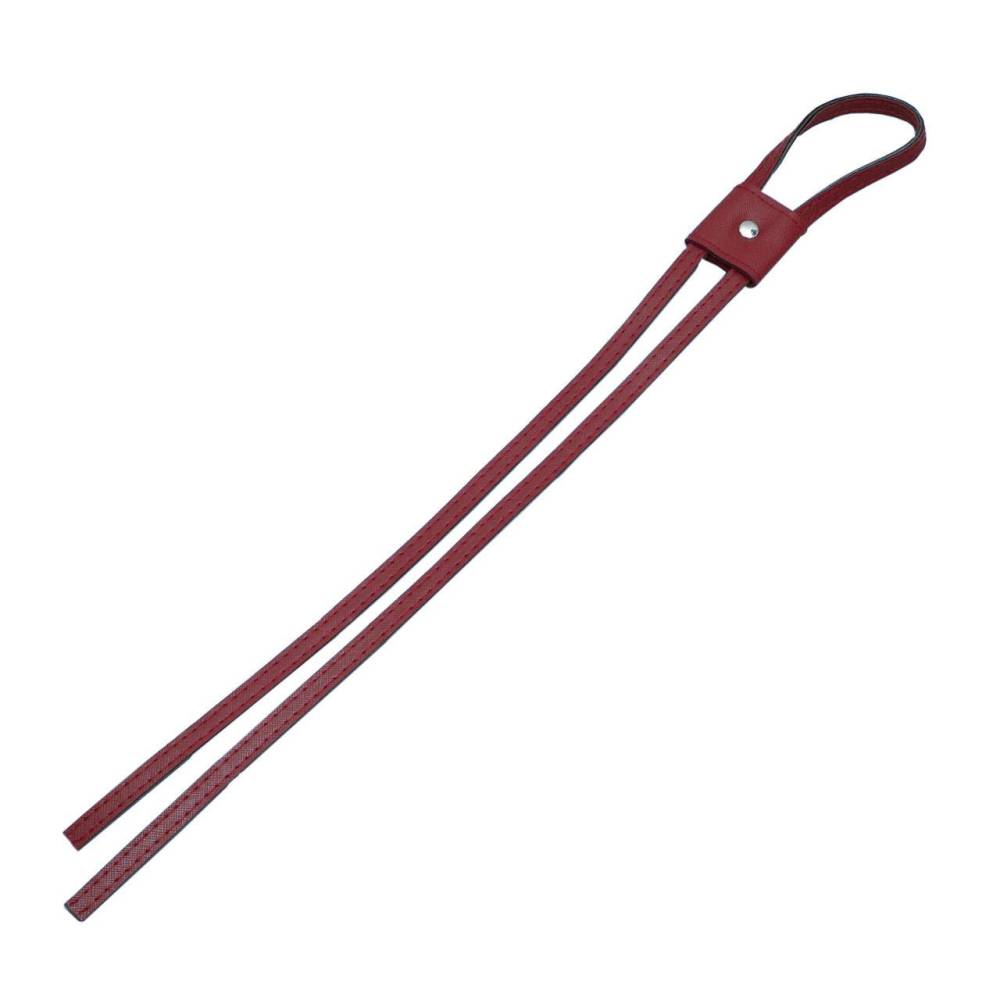 Drawstring for backpack eco-leather Red 99 cm, silver fittings