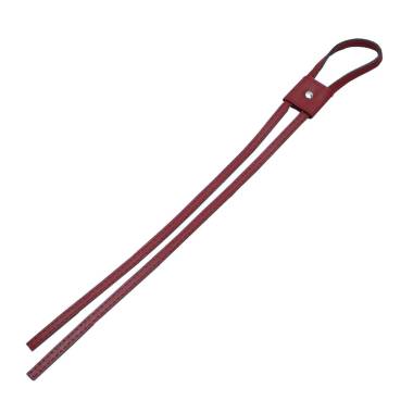 Drawstring for backpack eco-leather Red 99 cm, silver fittings