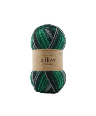 Yarn Alize Wooltime emerald multicolor(11012)