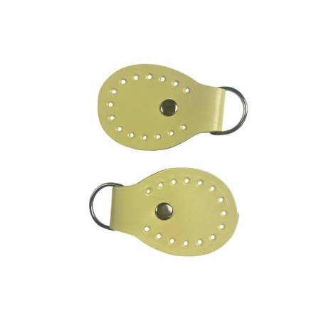 Set of belt loops for a bag, leather, Champagne 4.5x6.5 cm (93002)