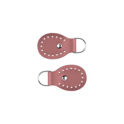 Set of belt loops for a bag, leather, powder 4.5x6.5 cm (93004)