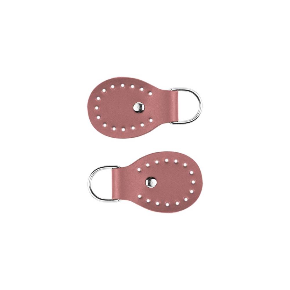 Set of belt loops for a bag, leather, powder 4.5x6.5 cm (93004)