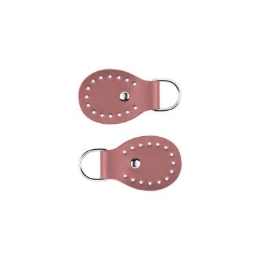 Set of belt loops for a bag, leather, powder 4.5x6.5 cm (93004)