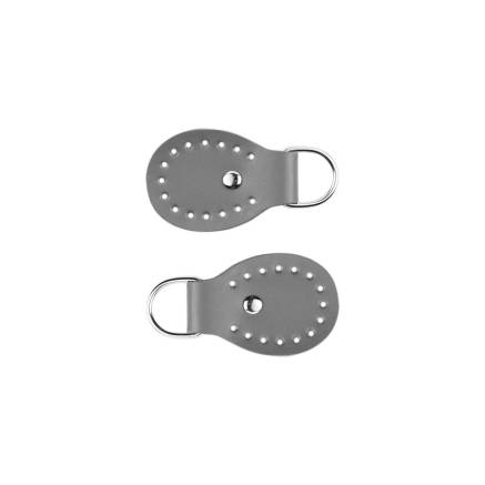 Set of belt loops for a bag, leather, light gray 4.5x6.5 cm (93005)