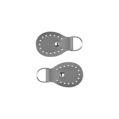 Set of belt loops for a bag, leather, light gray 4.5x6.5 cm (93005)