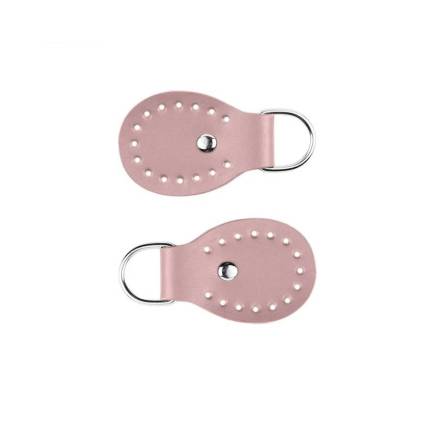 Set of belt loops for a bag, leather, powder 4.5x6.5 cm (93003)