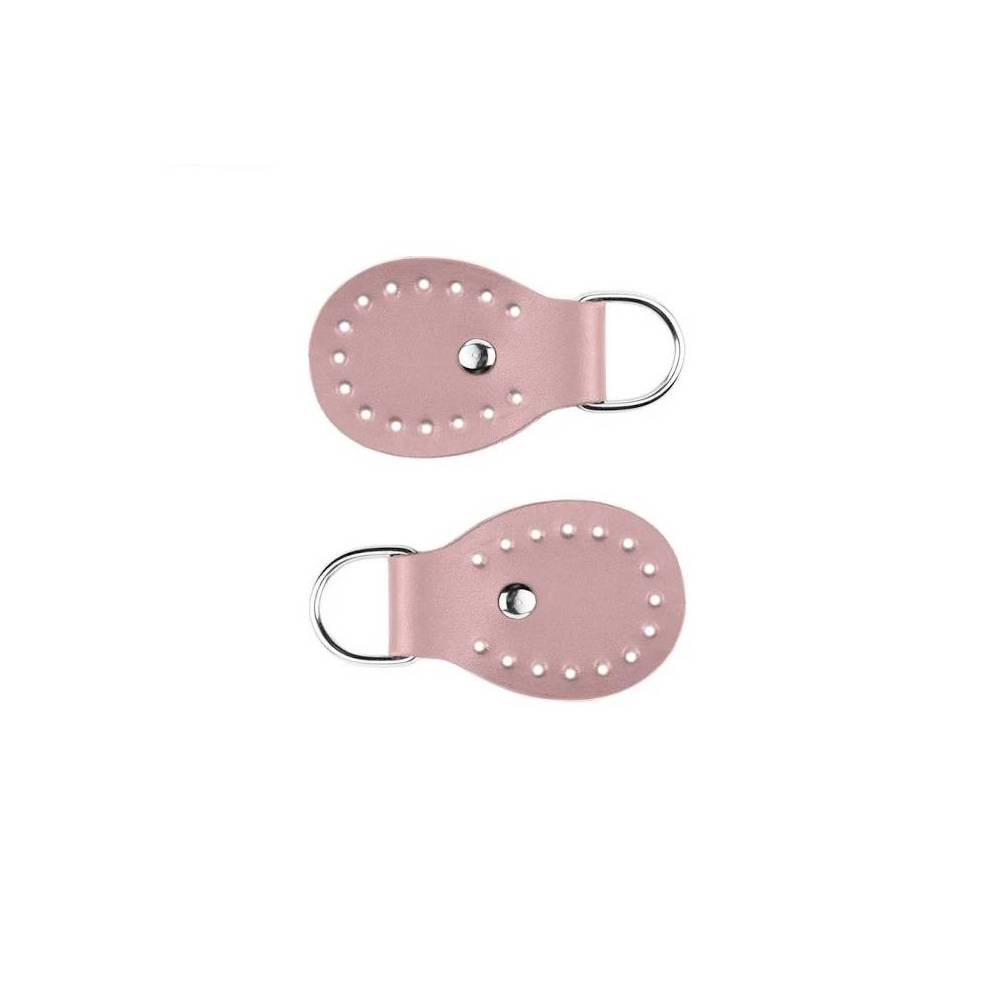 Set of belt loops for a bag, leather, powder 4.5x6.5 cm (93003)