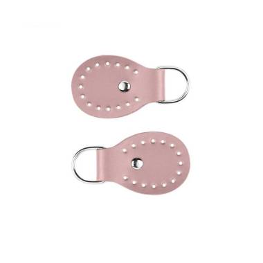 Set of belt loops for a bag, leather, powder 4.5x6.5 cm (93003)