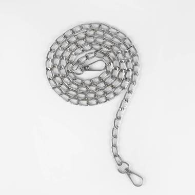 Flat anchor chain 120 cm (8 mm link width) silver, swivel snap hook