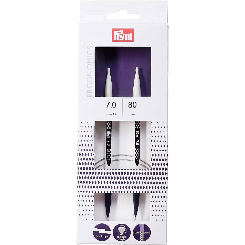 Circular knitting needles Prym Ergonomics 80 см 7 мм (215810) Circular knitting needles Prym Ergonomics 80 см 7 мм (215810)