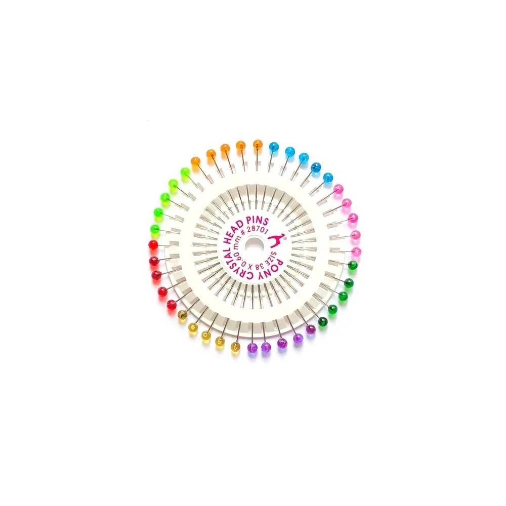 Tailor's pins with a colored ball "Rosette" 40 pcs., Pony (28701) Tailor's pins with a colored ball "Rosette" 40 pcs., Pony (28701)