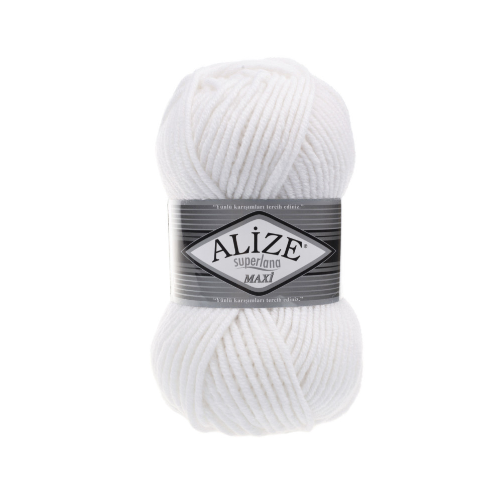 Пряжа Alize Superlana Maxi белый (55) Пряжа Alize Superlana Maxi белый (55)