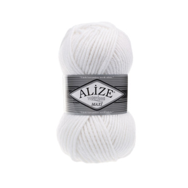 Пряжа Alize Superlana Maxi белый (55)