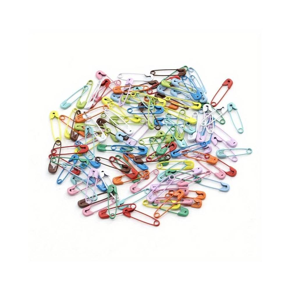 Set of safety pins (hairpins) 2.8 cm multi-colored, 10 pcs.