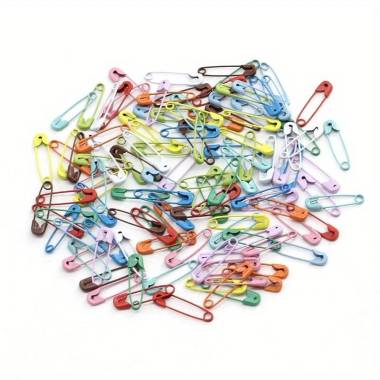 Set of safety pins (hairpins) 2.8 cm multi-colored, 10 pcs.