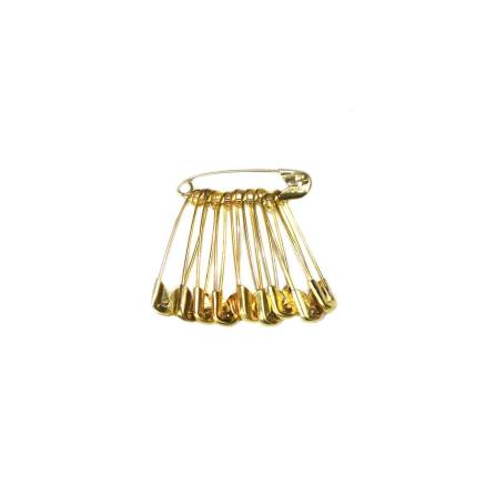 Safety pins 18 mm, gold plated, 10 pcs