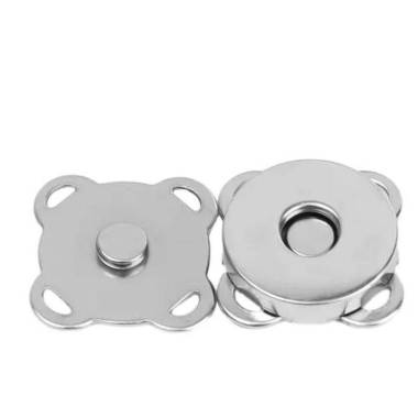 Magnetic sew-on button 14 mm - silver
