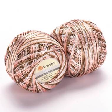 Пряжа YarnArt Tulip меланж коричнево-персиковий (460)