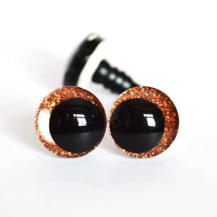 Slanting eyes for toys 14 mm orange shiny 3D