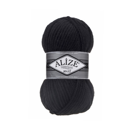 Пряжа Alize Superlana Maxi чорний (60)