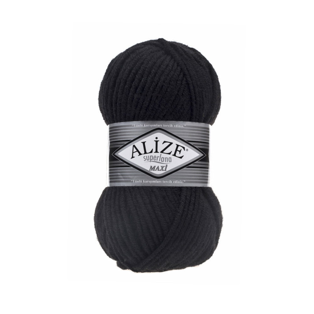 Пряжа Alize Superlana Maxi чорний (60)