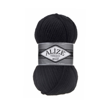 Пряжа Alize Superlana Maxi чорний (60)