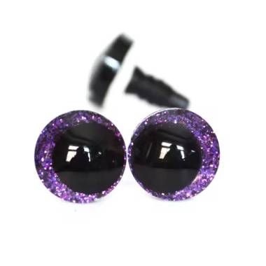 Slanting eyes for toys 14 mm violet shiny 3D