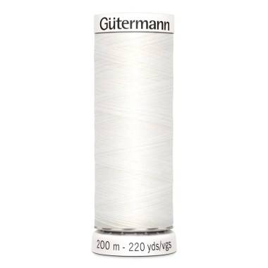 Нитка швейна Sew-all №100, 200 метрів, колір білий,  Gutermann (800)