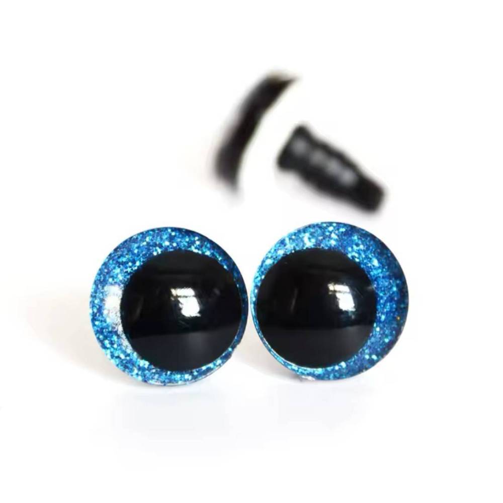 Slanting eyes for toys 14 mm blue shiny 3D Slanting eyes for toys 14 mm blue shiny 3D