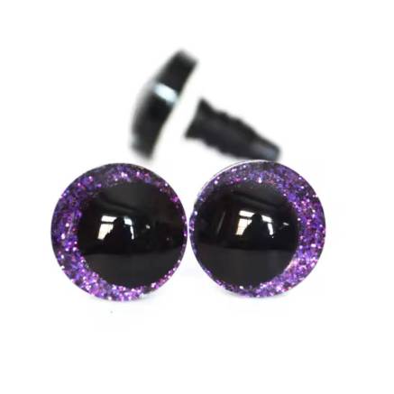 Slanting eyes for toys 12 mm violet shiny 3D