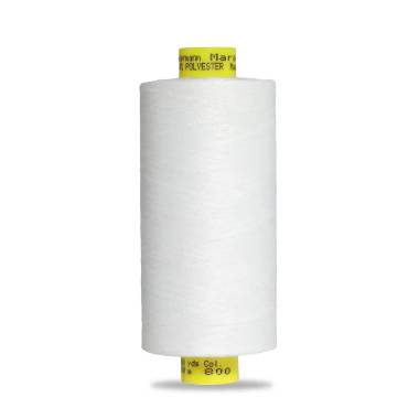 Нитка швейна Mara №120, 1000 метрів, колір білий, Gutermann (800)